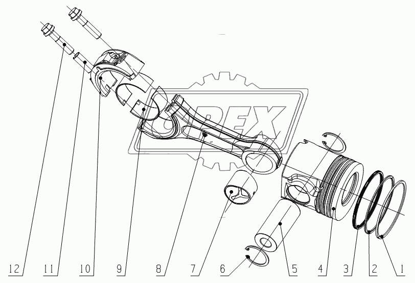 G6000-1004000 Piston and Connecting Rod