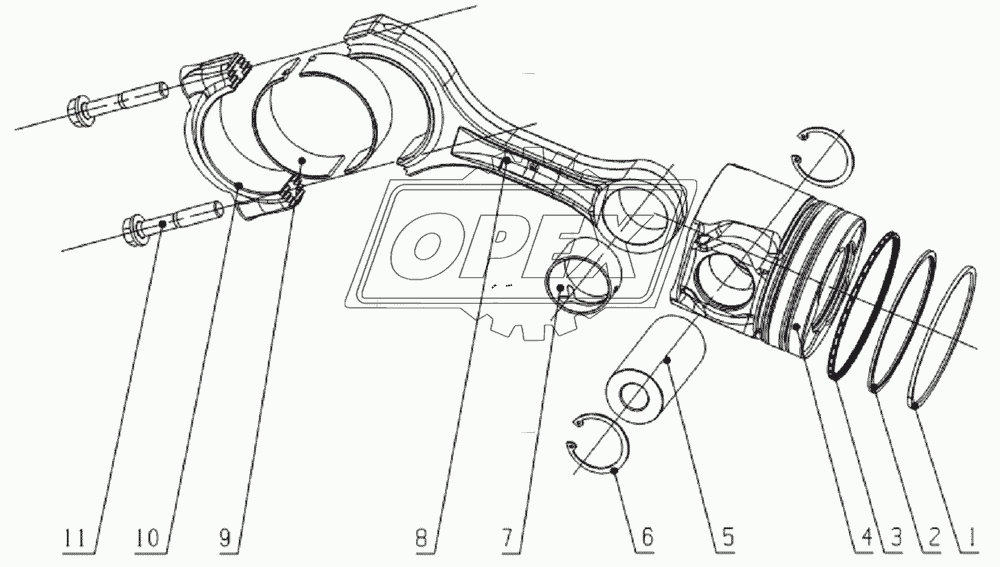 L3100-1004000 Pistion and connecting rod assembly
