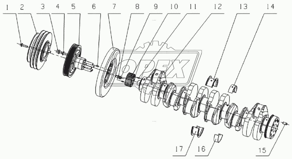 L30SA-1005000Crankshaft flywheel assembly