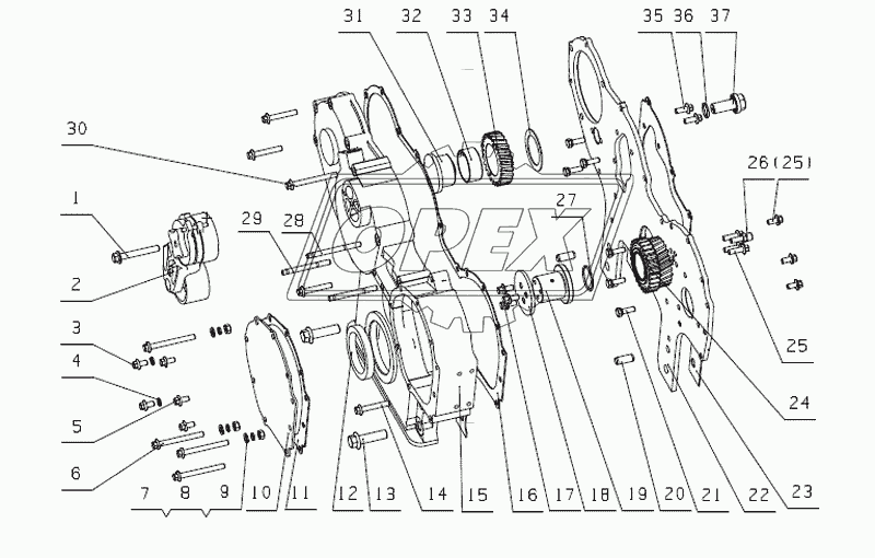 J5600-1002200 Шестеренчатый привод