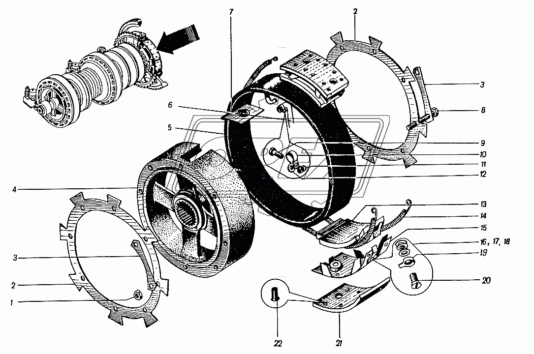 Лебедка 4361А.20. Муфта 4361А.20-90 1