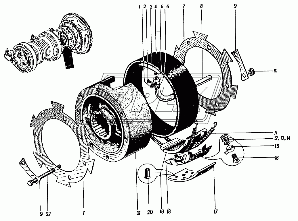 Лебедка 4361А.20. Муфта 4361А.20-110