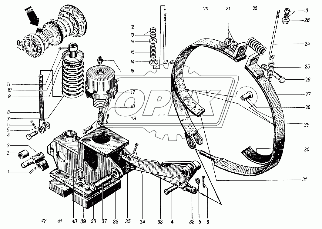 Лебедка 4361А.20. Кронштейн левый 4361А.20-660