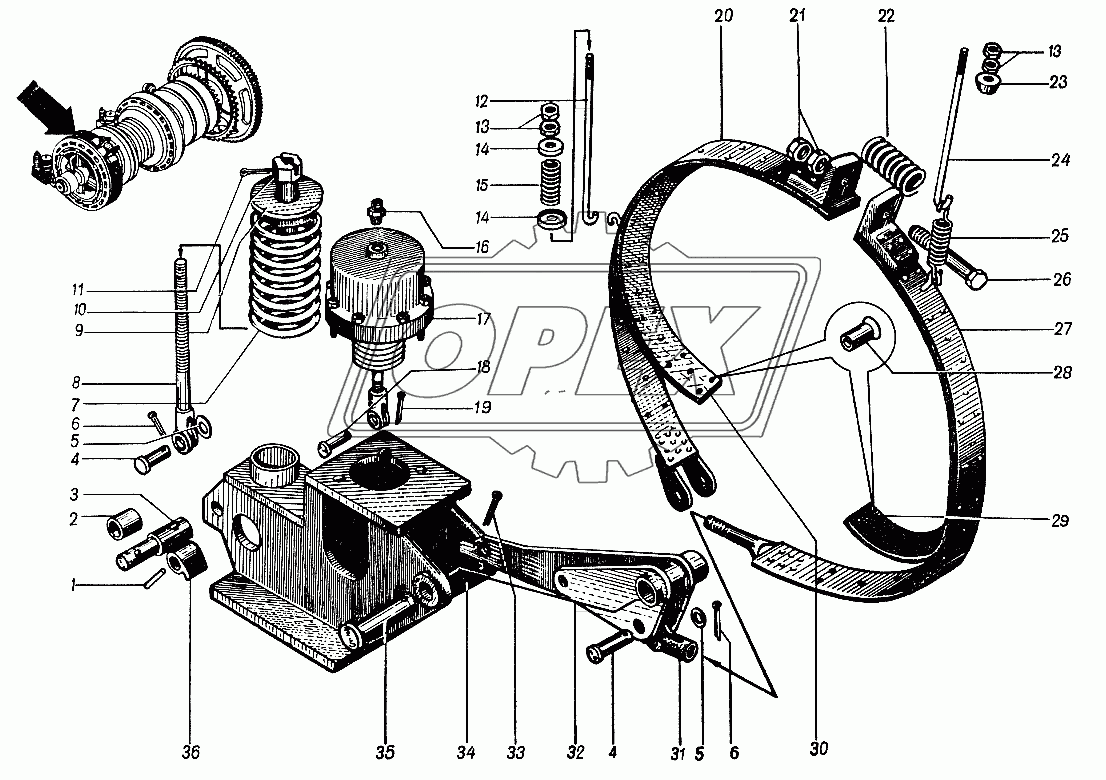 Лебедка 4361А.20. Кронштейн правый 4361А.20-670