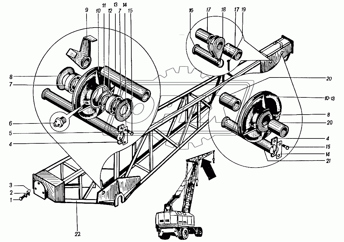 Стреловое оборудование 4361А.32. Гусек 4361А.32-500