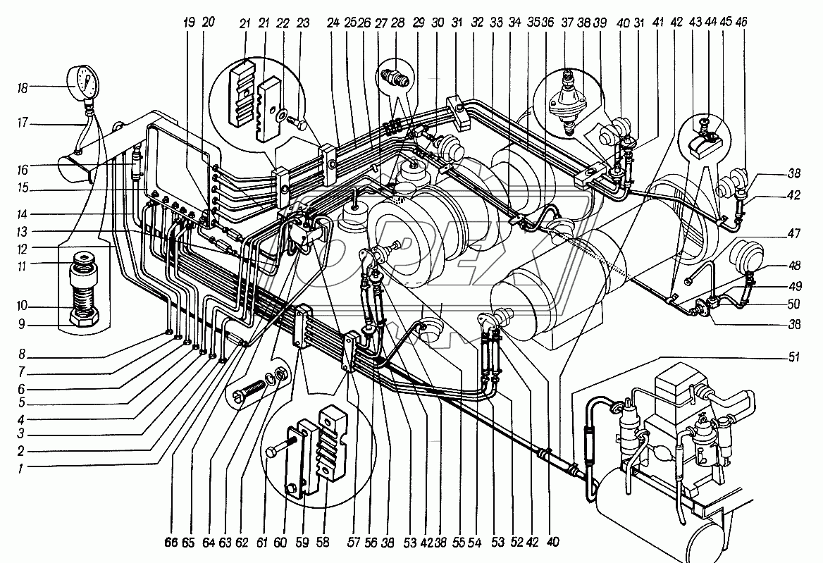 Пневматическое оборудование поворотной части 4361А.23 1