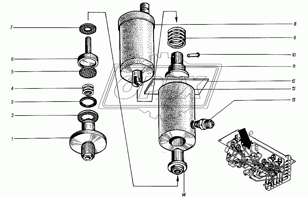 Пост управления 4361А.50А. Золотник 4361А.50-600