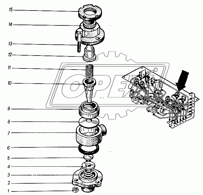 Пост управления 4361А.50А. Золотник 264-23-00