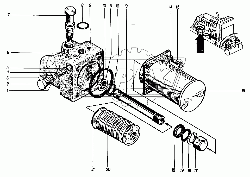 Силовая установка 4361А.17. Фильтр 4361А.17-420