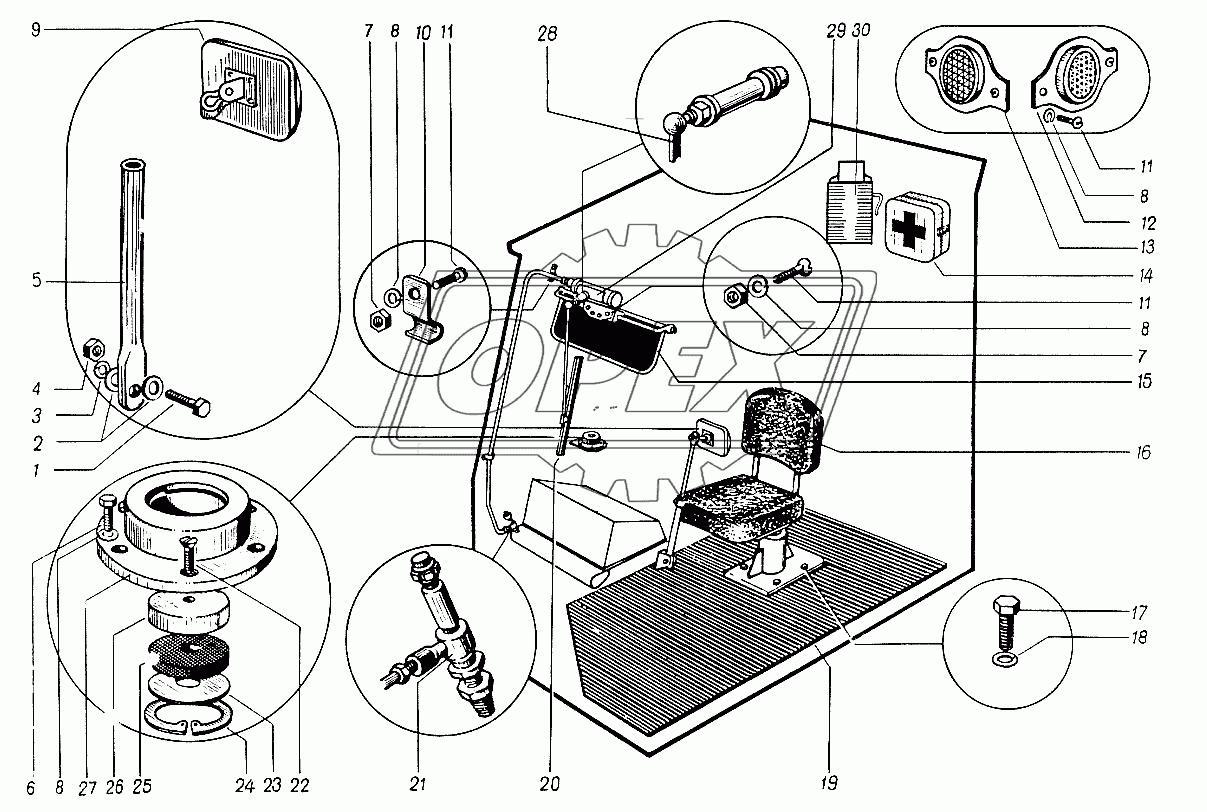 Оборудование кабины 4361А.45