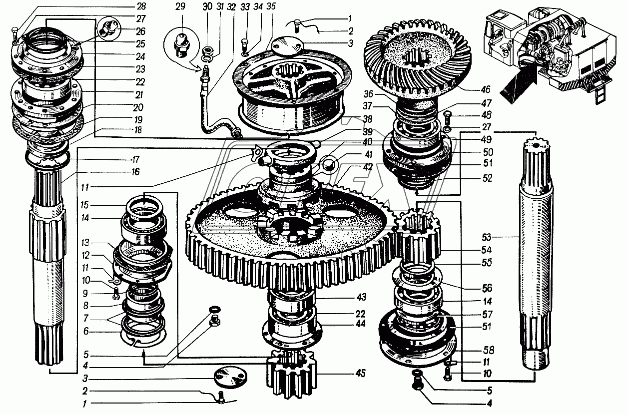 Редуктор вращения и передвижения 4361А.19 1