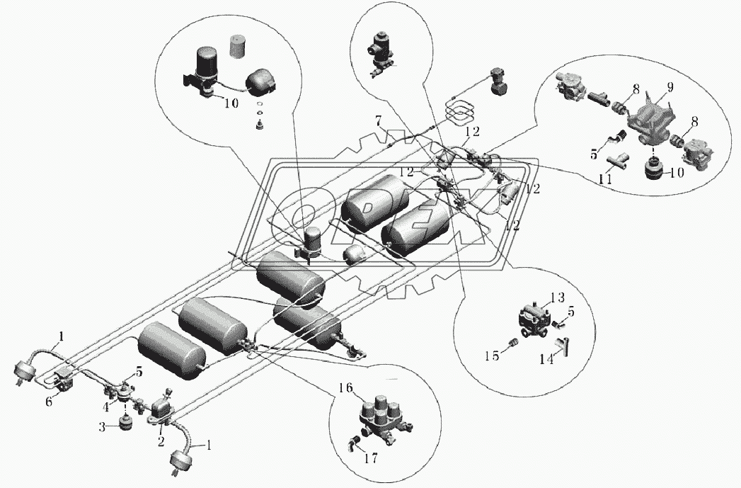 PB21-3506-04 Тормозной трубопровод 1