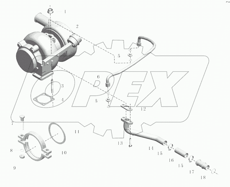 1000-03432-10 Группа нагнетателя и соединительного трубопровода