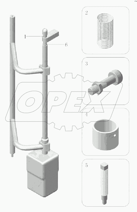 6100-02934 Поворотный рычаг пассажирской двери