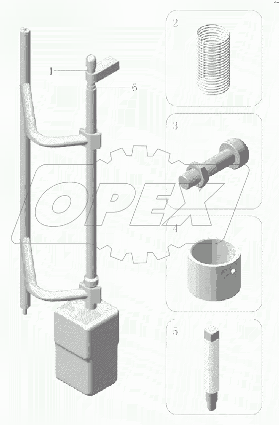 6100-02934 Поворотный рычаг пассажирской двери