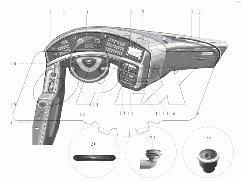 6701-01264 Пульт приборов ZK6121H