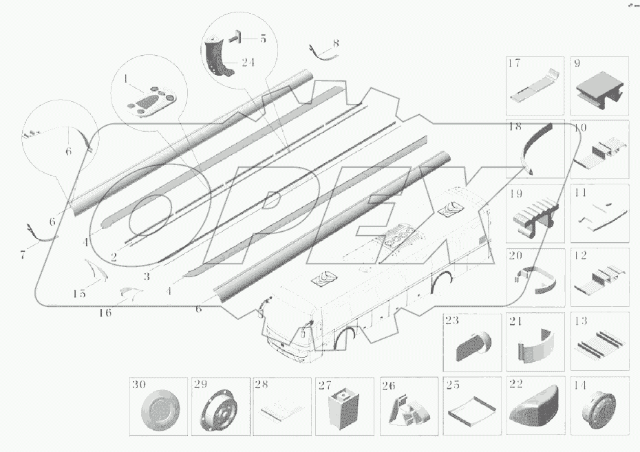 A229-5804 Комплект воздушного канала багажной полки ZK6121HQ