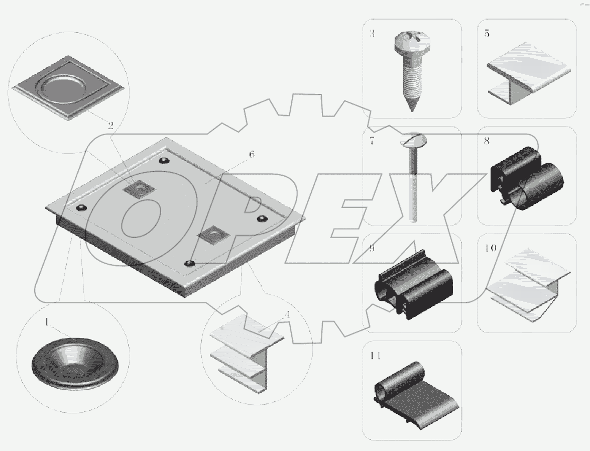 5100-05826 Крышка прямоугольного лака настила (500x500x50)
