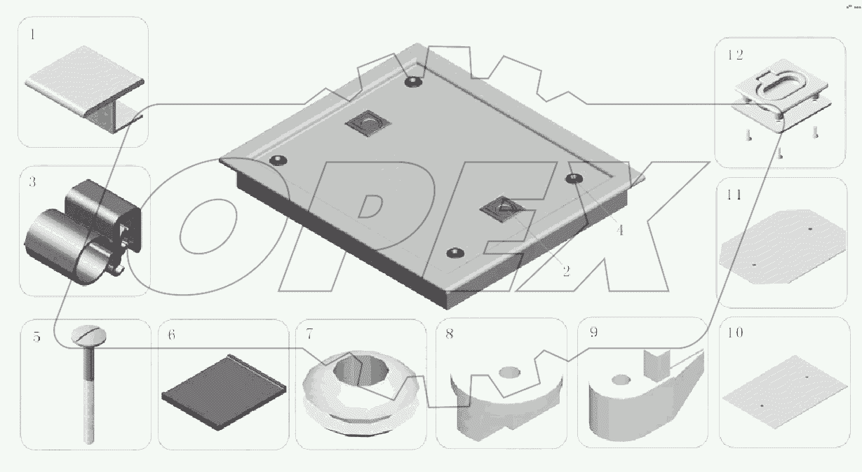 5100-05797 Люк пола в сборе