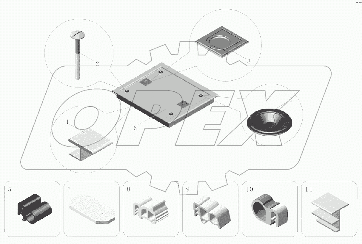 5100-03368 Крышка прямоугольного лака настила (500x320x50)