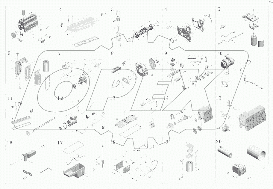 1000-03432 Комплект двигателя ISLE340 40