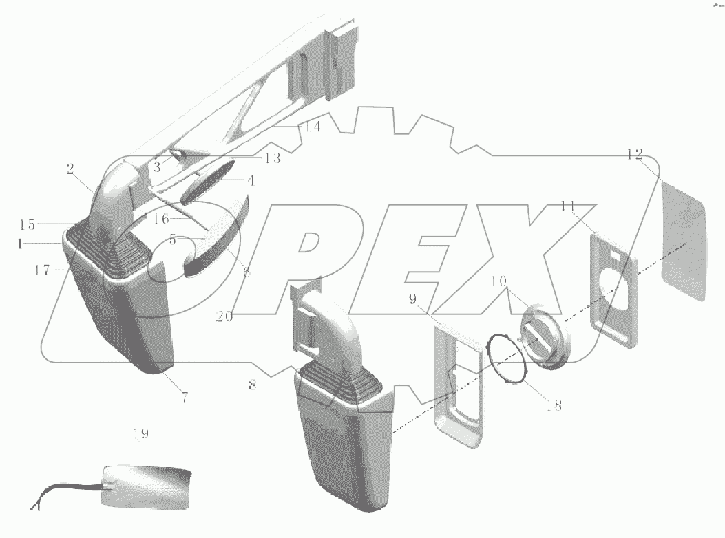 8202-02010 Зеркало заднего хода 6121HQ