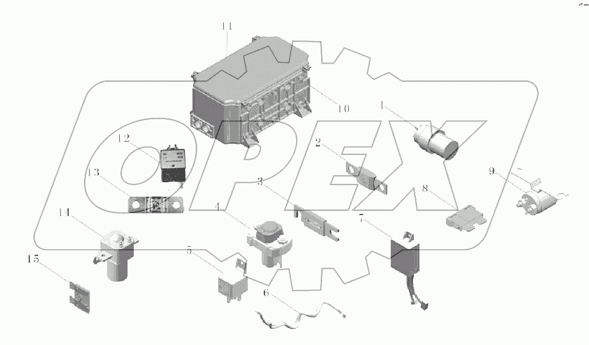 3722-00907 Закрытый ящик реле ZK6107H ISB6.7E5