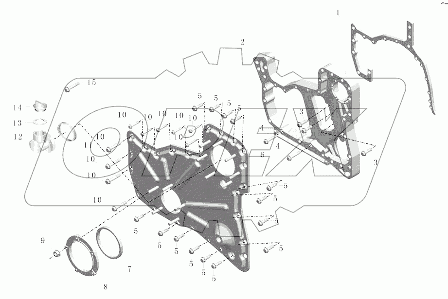 1000-03432-04 Шестерная камера и групповая крышка
