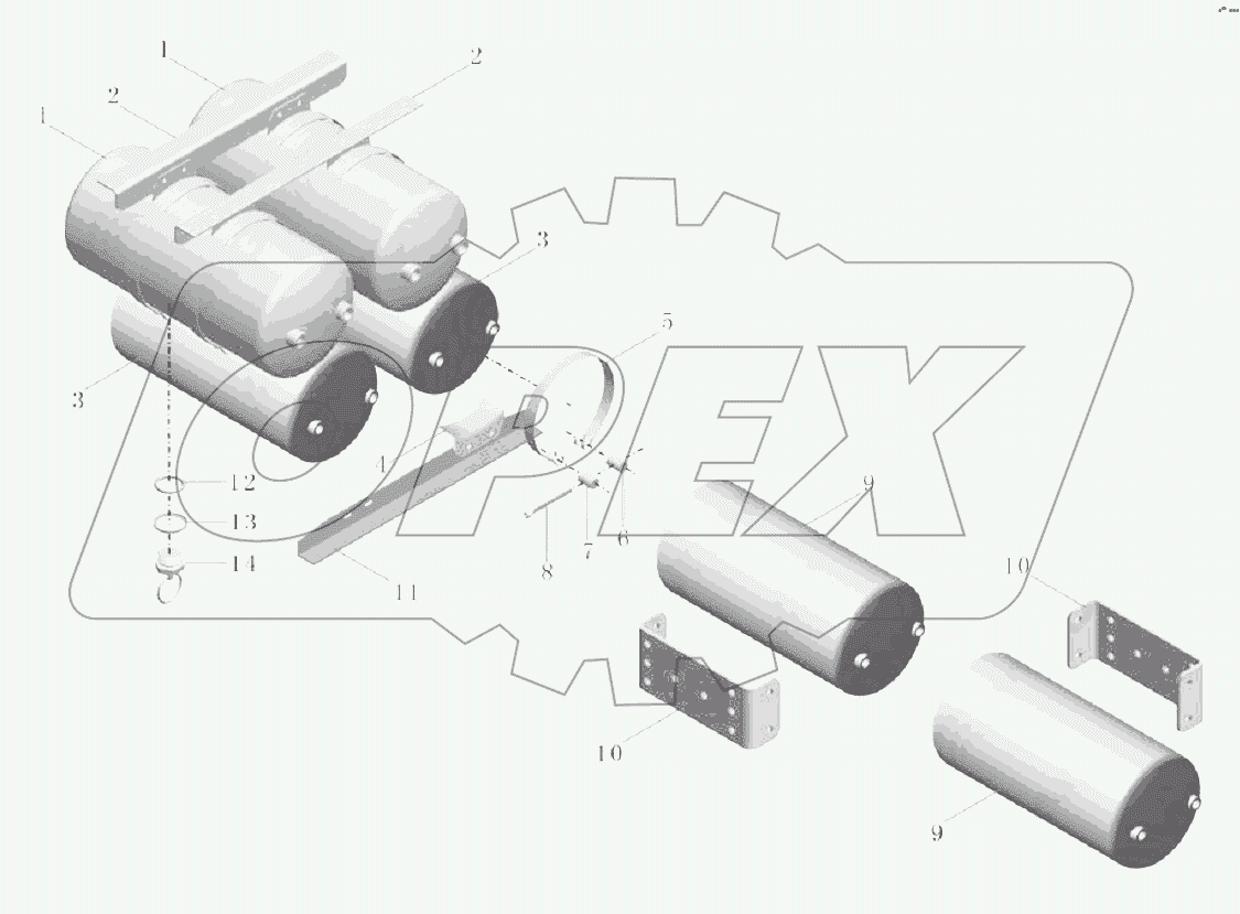 РА127-3513-03-М Монтаж резервного барабана
