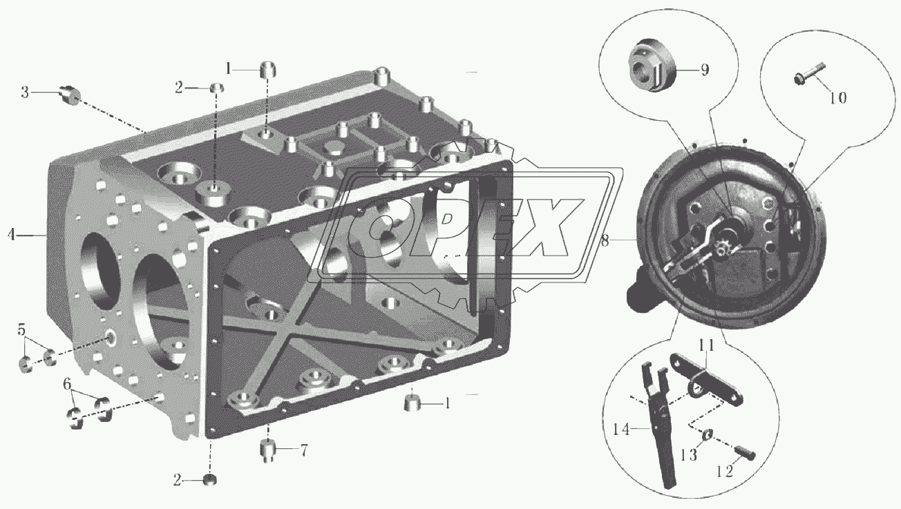 1701-01723C Корпус коробки передач и внешний периметр (1)
