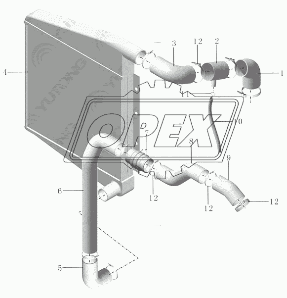 PAW9-1119-02 Промежуточный охладитель и трубопровод (CG8.3E4280)