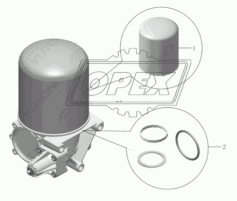3529-00006	 (WABCO) Воздушная сушилка