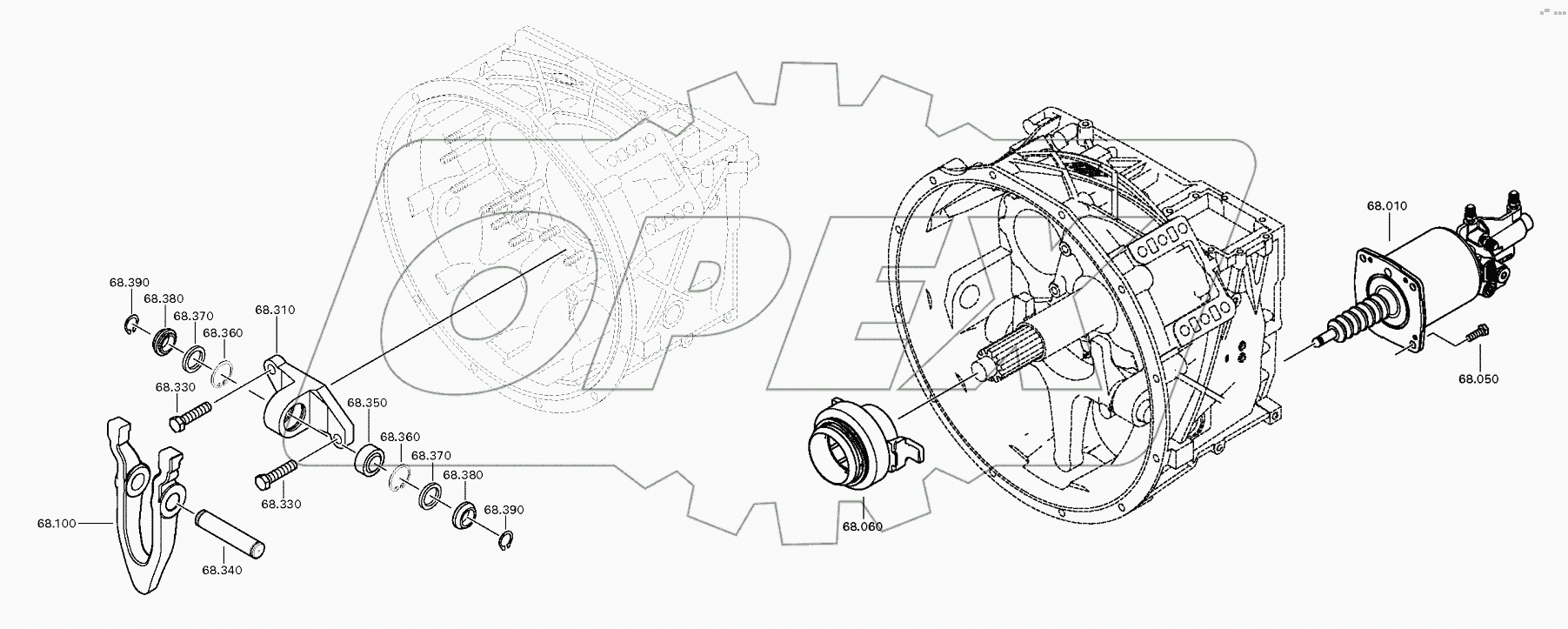 Механизм выключения сцепления