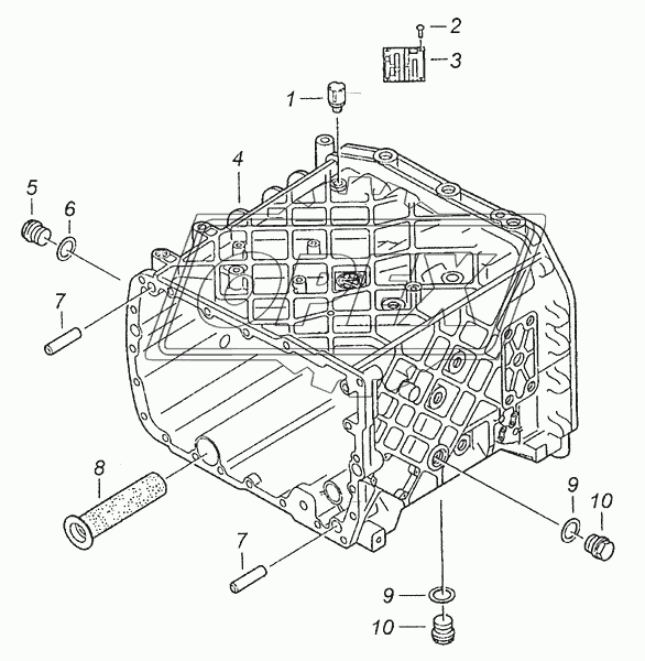 Картер коробки передач с пробками