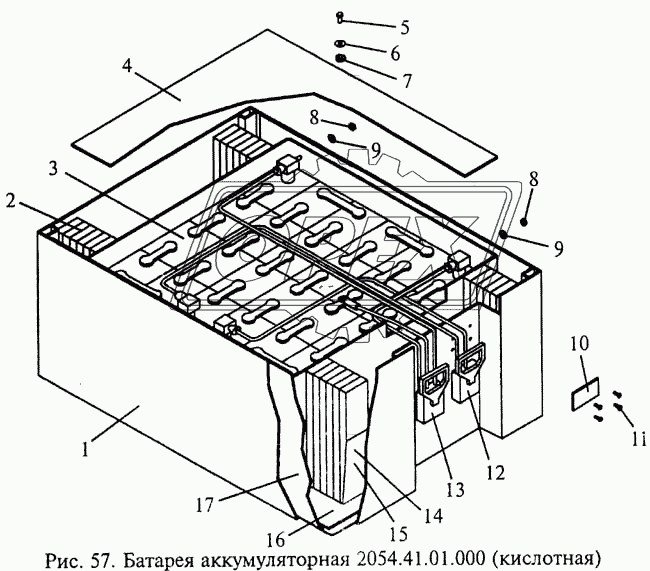 Батарея аккумуляторная 2054.41.01.000 (кислотная)