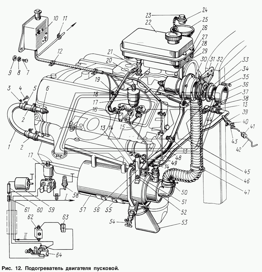 Подогреватель двигателя пусковой