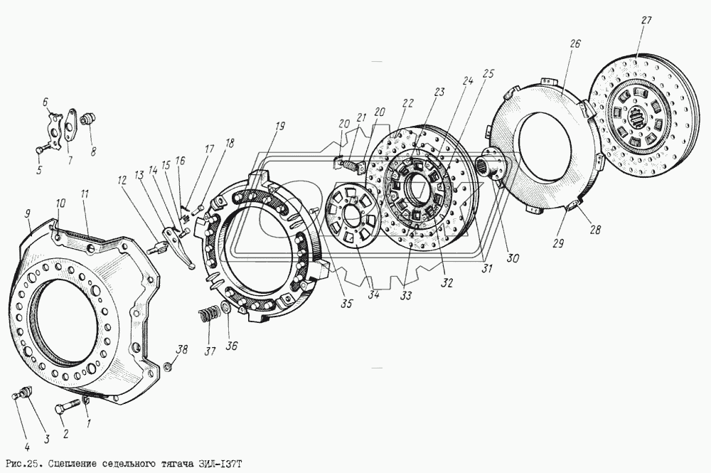 Сцепление седельного тягача ЗИЛ-137Т