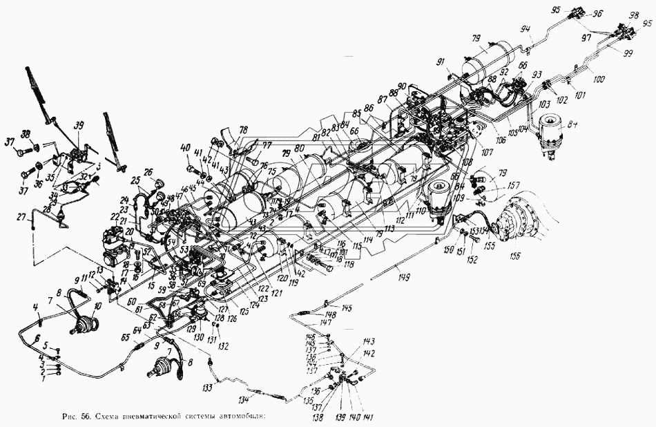 Схема пневматической системы автомобиля