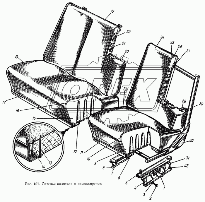 Сиденья водителя и пассажирское