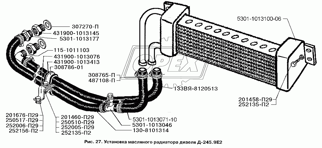 Установка масляного радиатора дизеля Д-245.9Е2