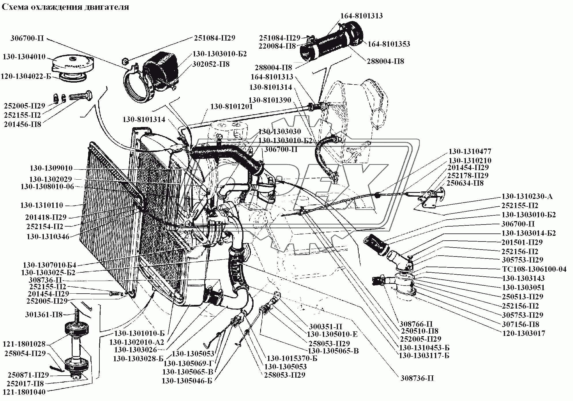 Система охлаждения\Схема охлаждения двигателя