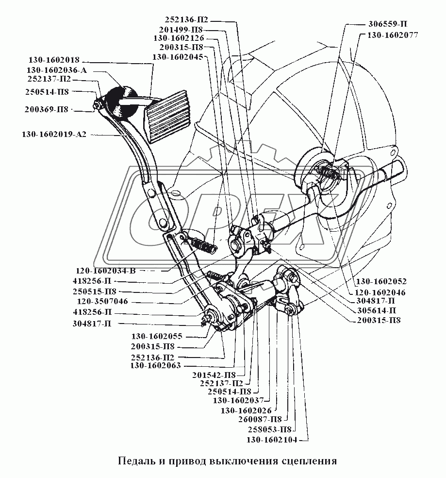 Сцепление\Педаль и привод выключения сцепления