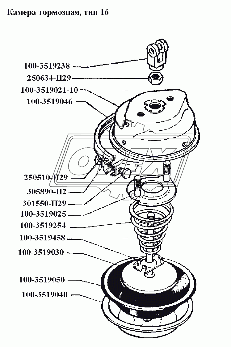 Тормоза\Камера тормозная, тип 16