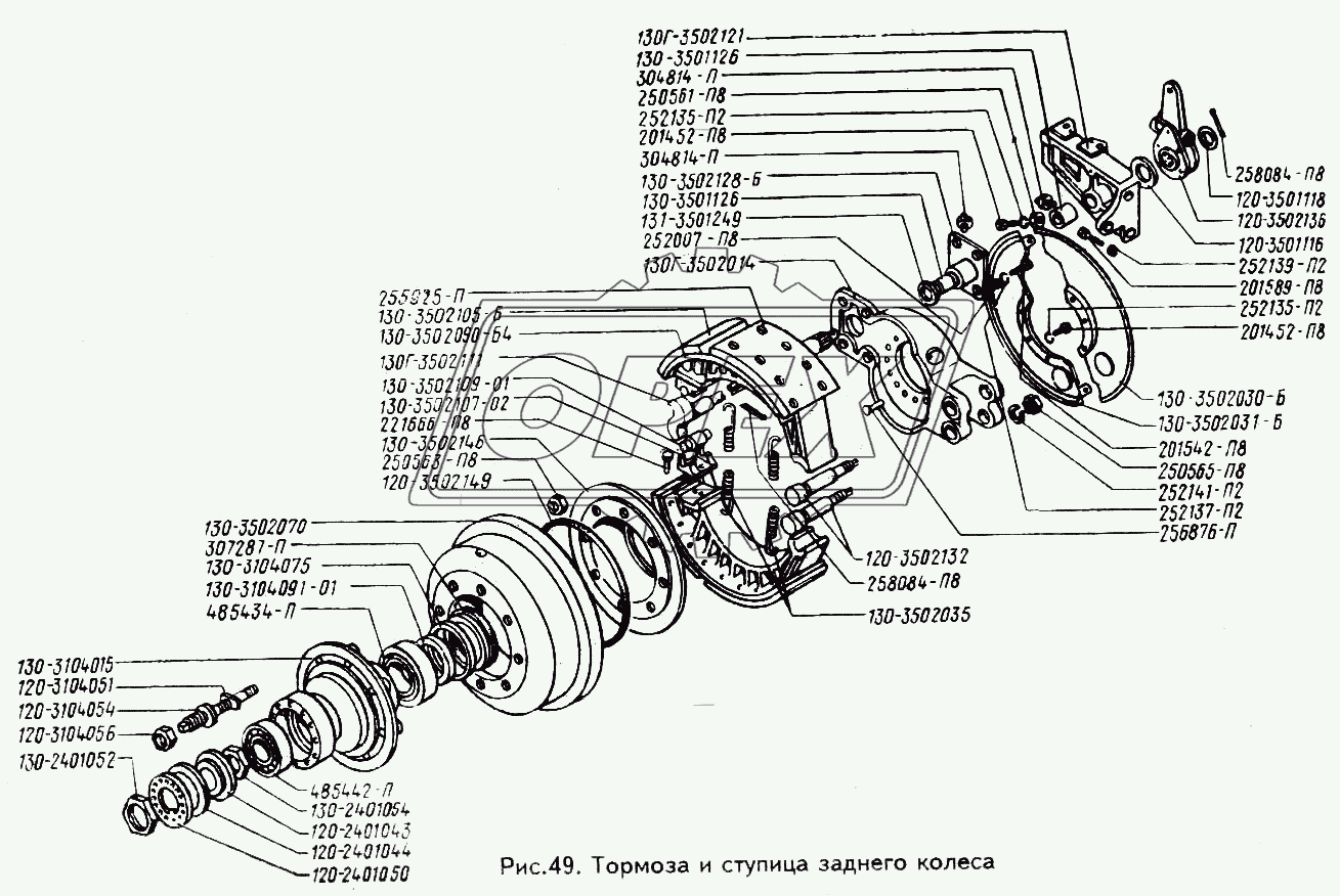 Тормоза и ступица заднего колеса