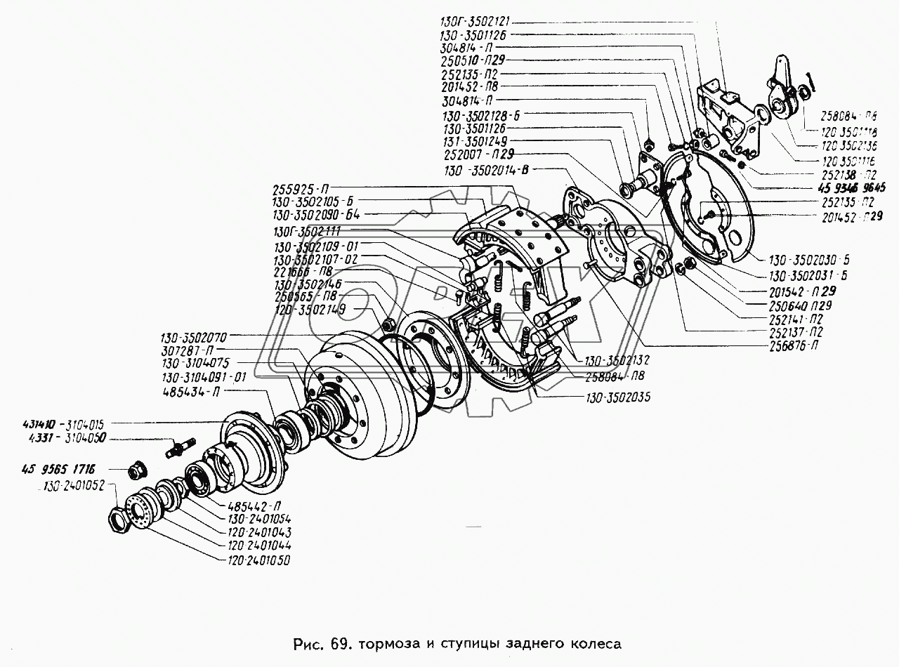 Тормоза и ступицы заднего колеса