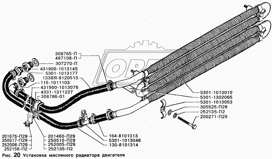 Установка масляного радиатора двигателя