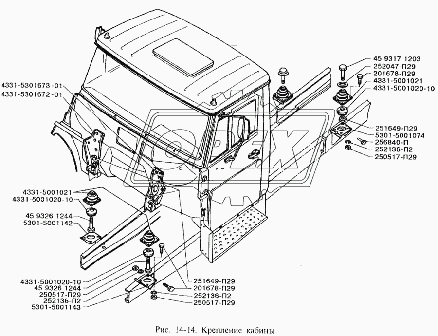 Крепление кабины