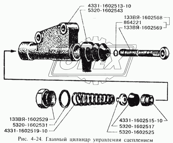 Главный цилиндр управления сцеплением