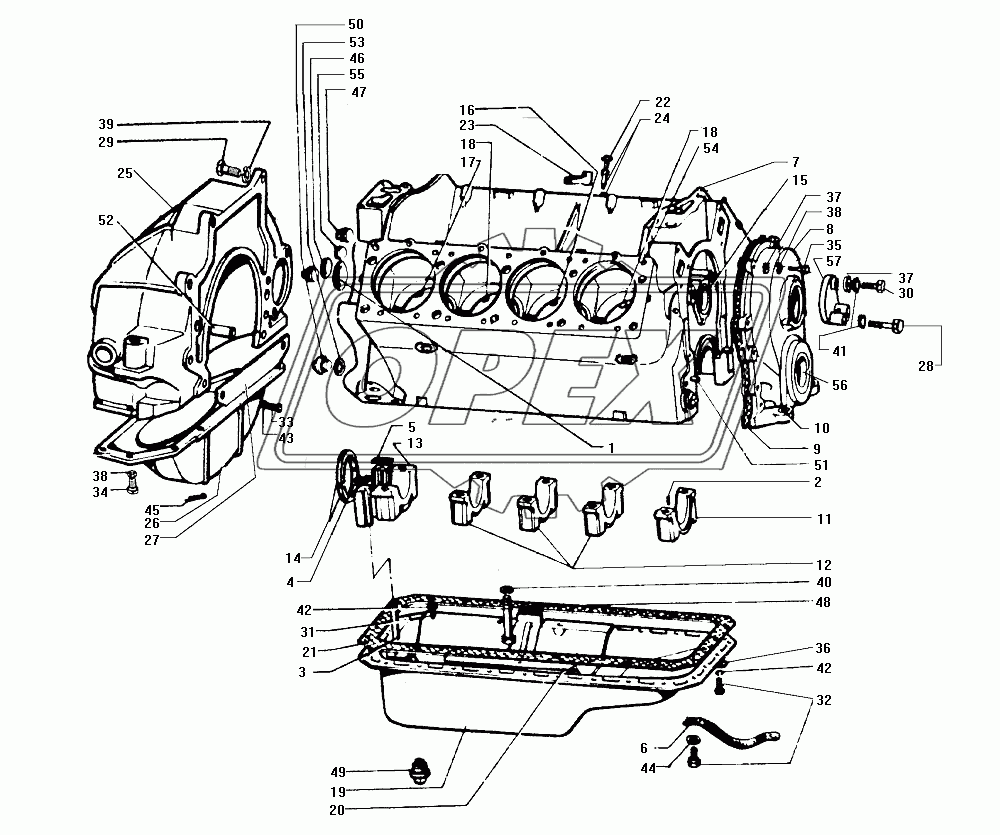 Блок цилиндров двигателя