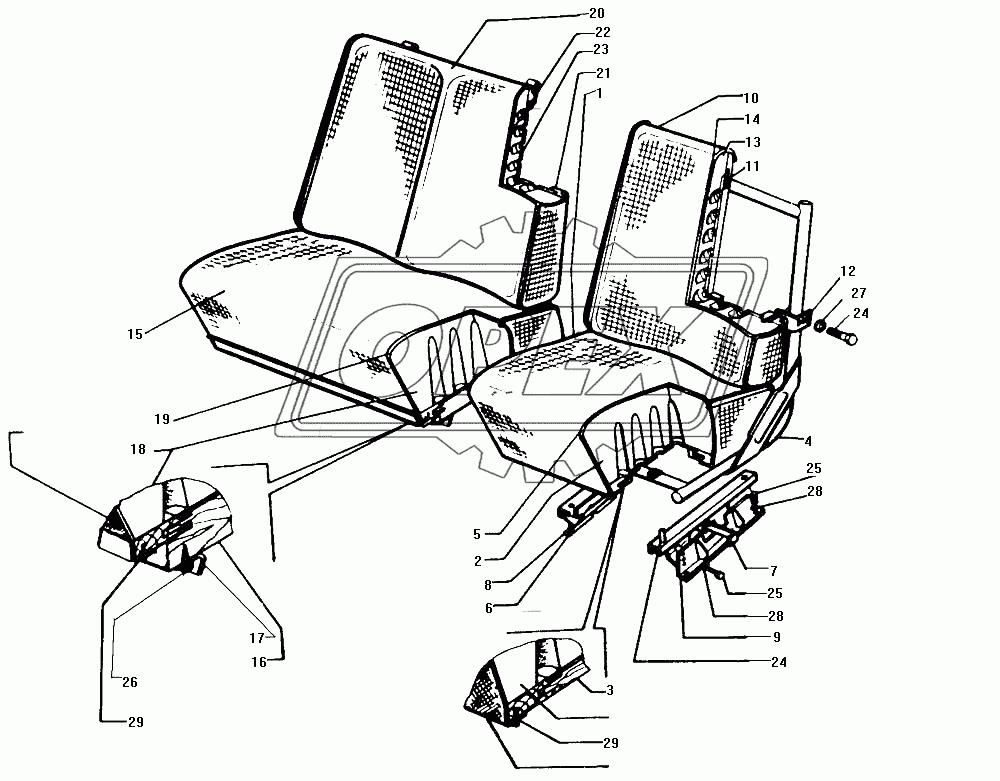 Сиденье водителя и сиденье пассажирское